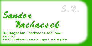 sandor machacsek business card